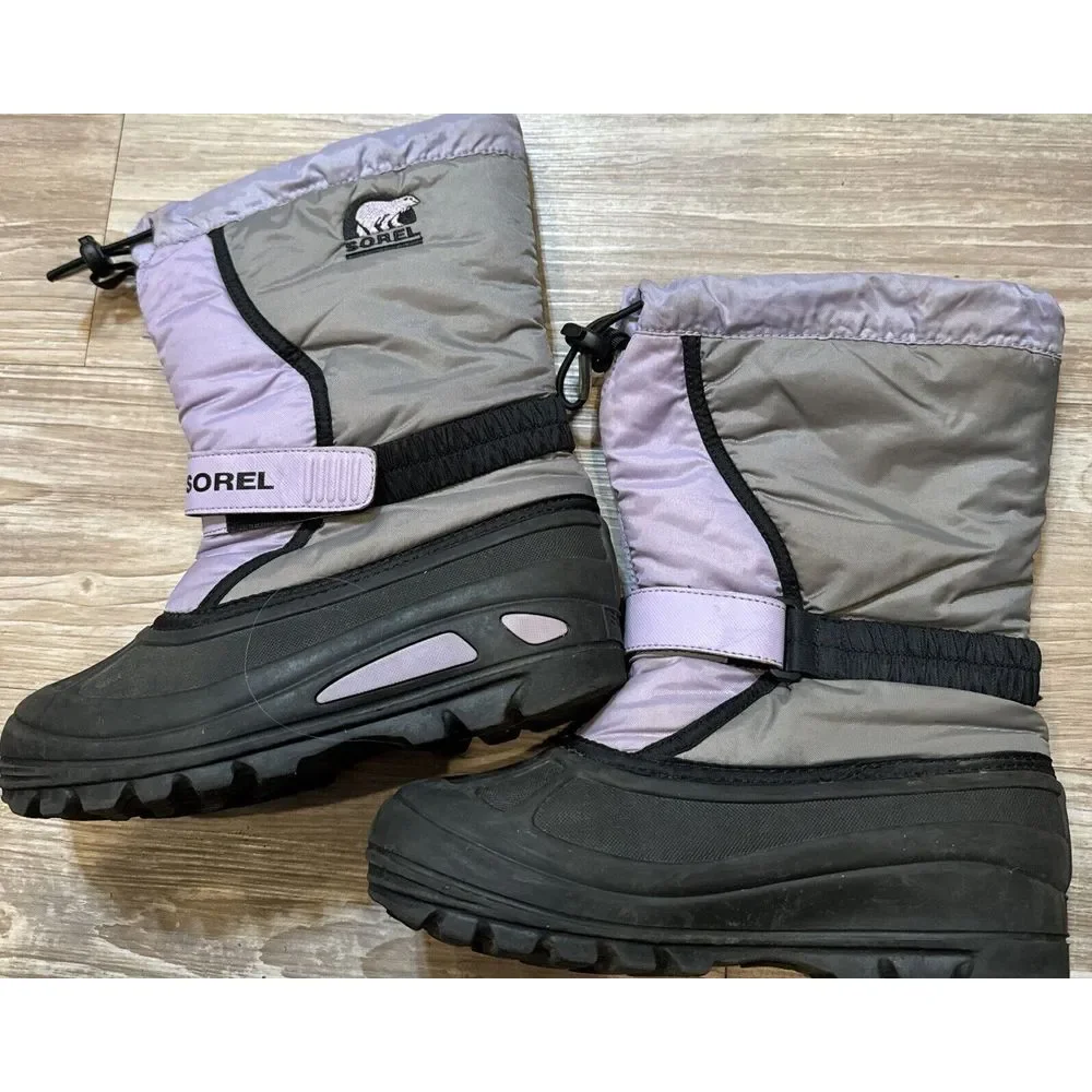 Sorel Flurry NY1590-542 Size 4 US Youth Waterproof Winter Boots Purple/Gray‎